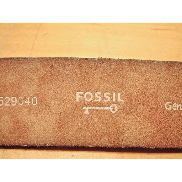 Fossil Bronze Metallic Floral Stamp Genuine Leather Belt Boho Dress Western Sz L - Picture 5 of 12